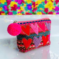 Pouch 8 Hearts Jaquard
