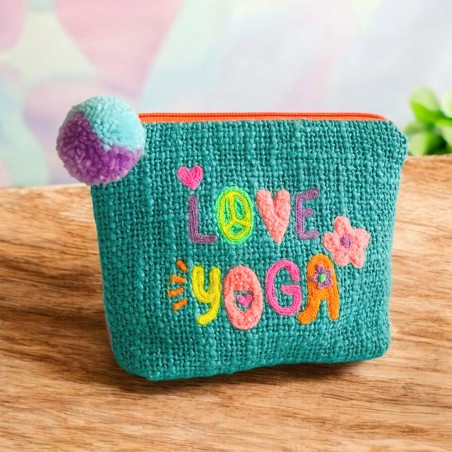 Täschchen Love Yoga teal