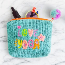 Pochette Love Yoga teal