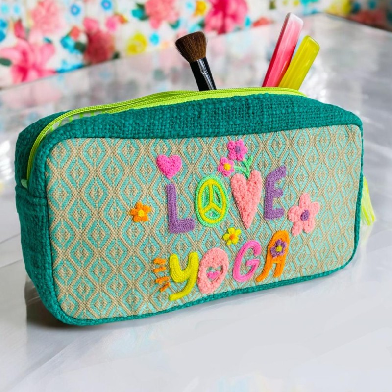 Pochette zippée Velours Love Yoga