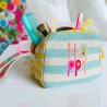 Zip pouchyellow stripe Happy