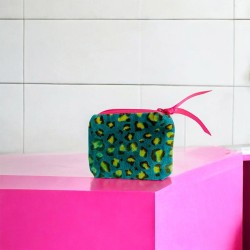 Pouch Mini Zip Velvet Leo