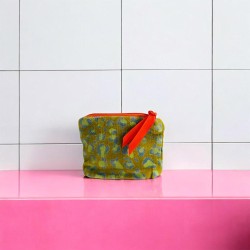 Pouch Mini Zip Velvet Leo