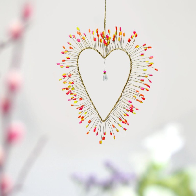 Decoration FUNKEL Ultrafine Herz neon