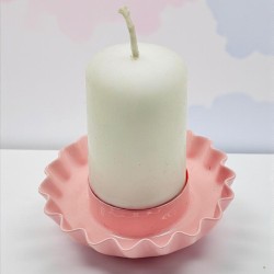 Candle Holder Flower Bicolor Enamel Rosa Orange