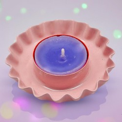 Bougeoir Fleur Bicolore émail Rosa Orange