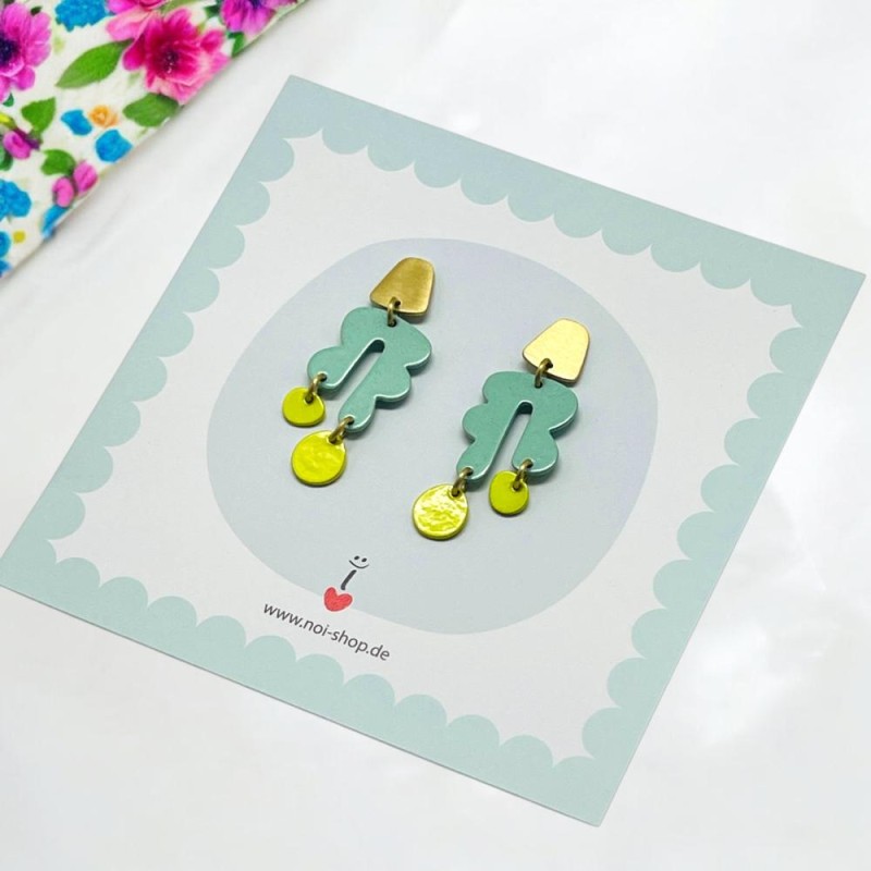 Boucles d'Oreilles PopArt 2 yellow dots