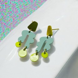 Boucles d'Oreilles PopArt 2 yellow dots