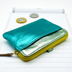 Mini zip Wallet Metallic mint