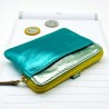 Mini zip Wallet Metallic mint