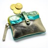 Mini zip Porte-monnaie Metallic mint