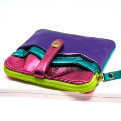 Mini zip Porte-monnaie Metallic multi