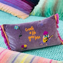 Housse de Coussin Velours guitar love life