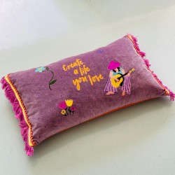 Housse de Coussin Velours guitar love life