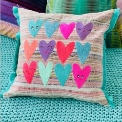 Cushion Cover multi heart pastel CO 5050