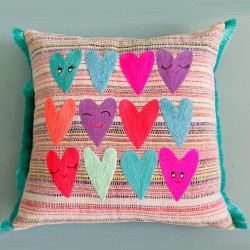 Kissenhülle multi heart pastel CO 5050