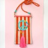 Handytäschchen Peace orange stripe