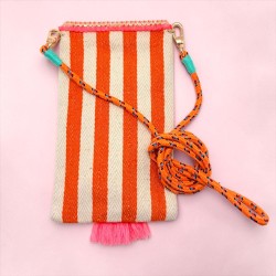 Pochette téléphone Peace orange stripe