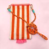 Pochette téléphone Peace orange stripe