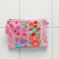 Pochette zip Flowergarden rose