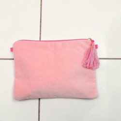Pochette zip Flowergarden rose