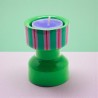 Candle Holder Turned Stripe green