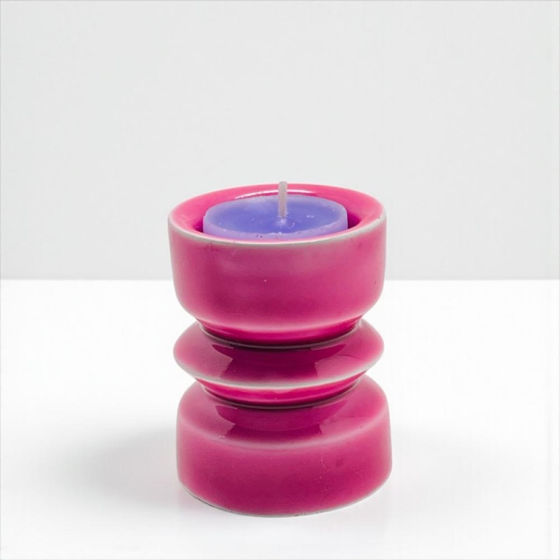 Candle Holder Turned berry