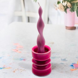 Candle Holder Turned berry