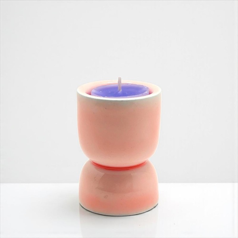 Candle Holder Turned apricot