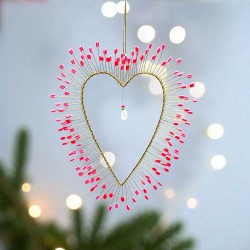Decoration Funkel Ultrafine Herz neonpink