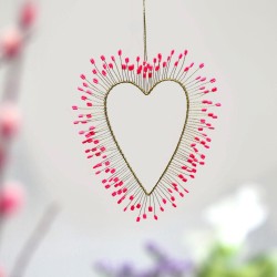 Decoration Funkel Ultrafine Herz neonpink