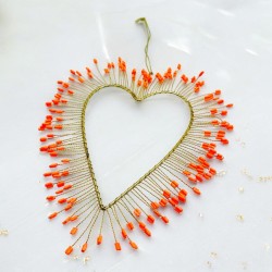 Decoration FUNKEL Ultrafine Herz neonorange