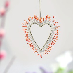 Decoration FUNKEL Ultrafine Herz neonorange