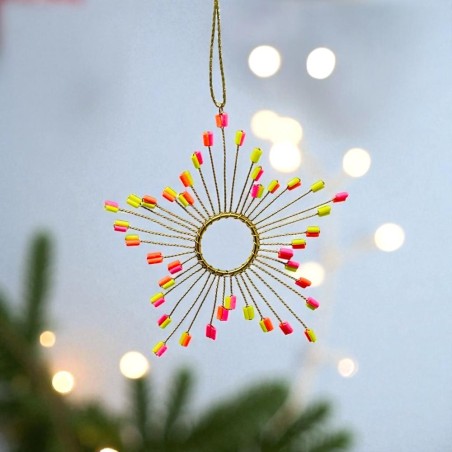 Decoration Funkel Ultrafine Starflower ornament neon