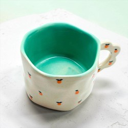 Tasse Keramik organic FL Handle Orange