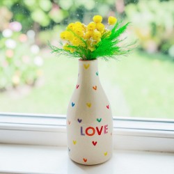 Vase Bud ceramic Lovehearts