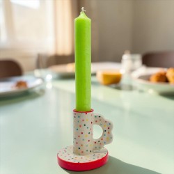 Bougeoir Céramique Handle Dots