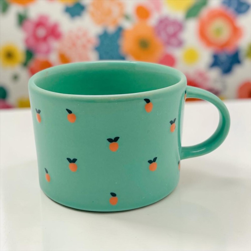 Mug Ceramic round handle Orange