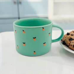Mug Ceramic round handle Orange