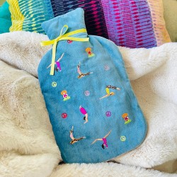 Wärmflasche Velvet yoga blue