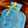 Hot water bottle Velvet yoga blue