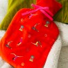 Hot water bottle Velvet yoga orange