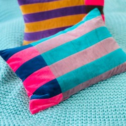 Housse de Coussin Velours Boldstripe smaragd 3050