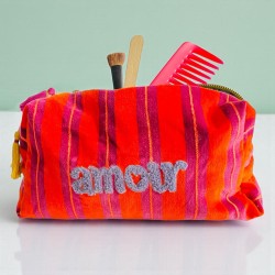Trousse de toilette Velours Pinstripe Amour XL