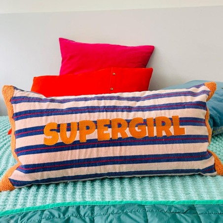 Housse de Coussin Velours Pinstripe Supergirl 3060