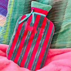 Hot water bottle Velvet Pinstripe Love