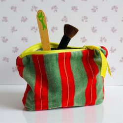 Pochette Zip Velours Pinstripe mix