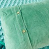 Housse de Coussin Velours Checkbox petrol 3040