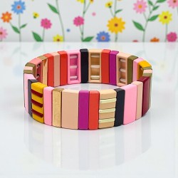 Bracelet colorblock pinks bold 25