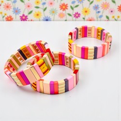 Bracelet colorblock pinks bold 25